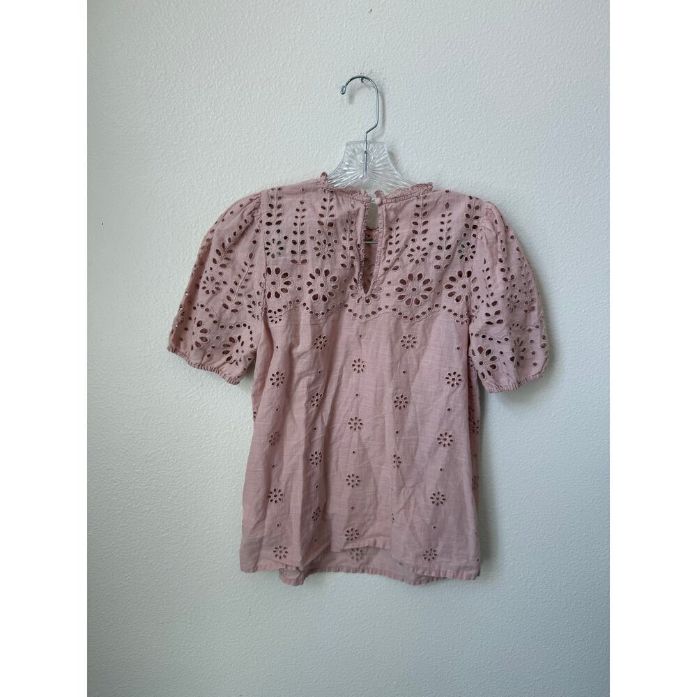 Boden Altheda Borderie Eyelet Boho Pink Top Size 2 - Picture 4 of 6